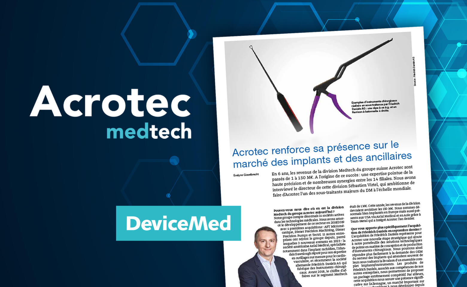 Acrotec strengthens its presence in the implants and ancillaries market